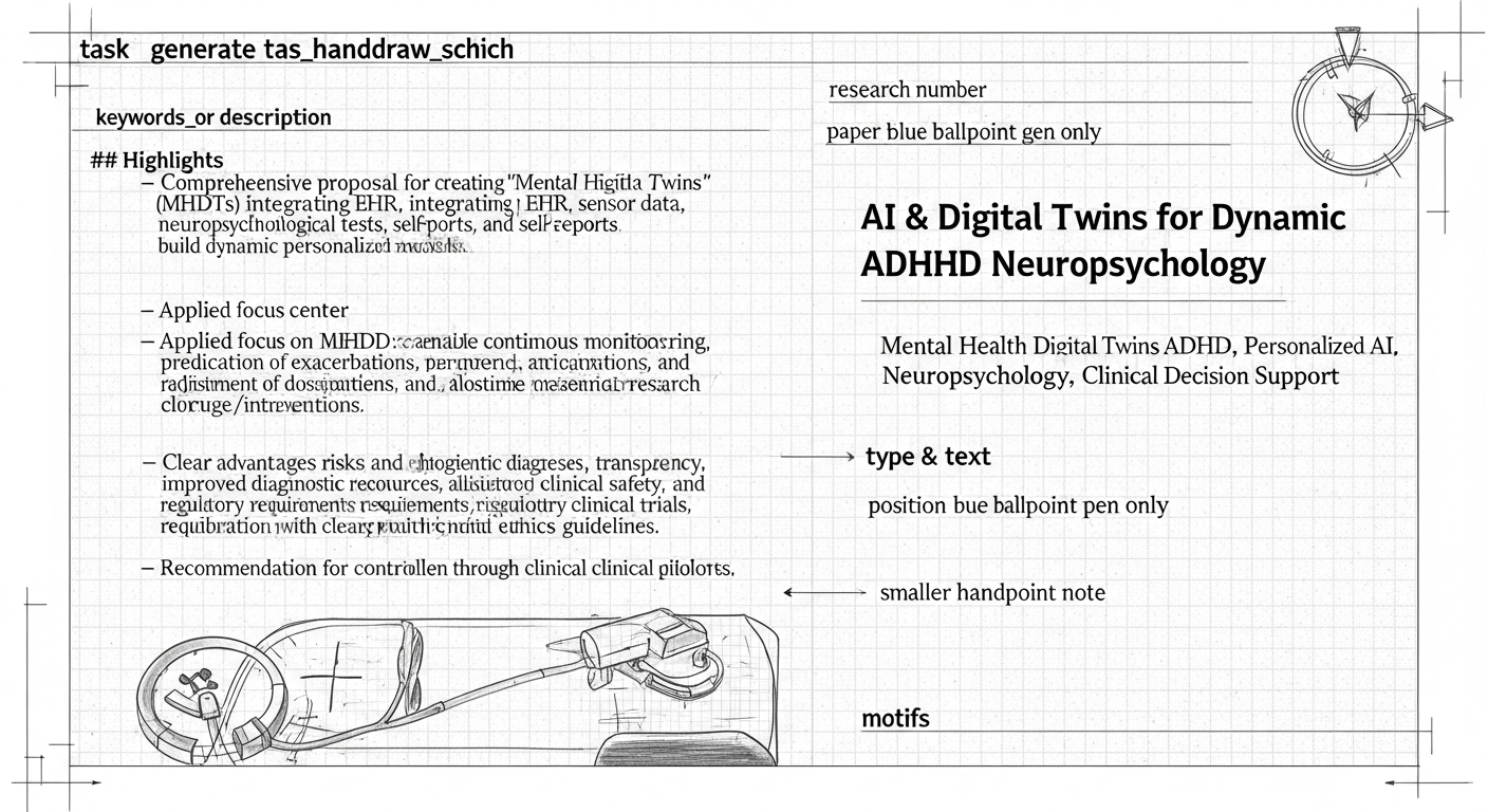 עמדה: הבינה המלאכותית תשנה את הנוירופסיכולוגיה באמצעות תאומים דיגיטליים לבריאות הנפש (Mental Health Digital Twins) עבור טיפול נפשי דינמי – במיוחד בהקשר של ADHD